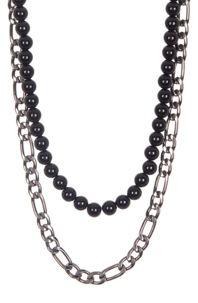 Shop Abound 2-pack Resin Bead & Chain Necklace In Black