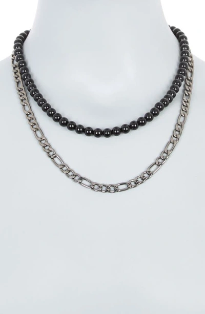 Shop Abound 2-pack Resin Bead & Chain Necklace In Black