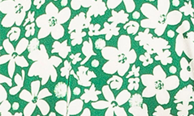 Shop Alexia Admor V-neck Puff Sleeve Midi Dress In Green Floral
