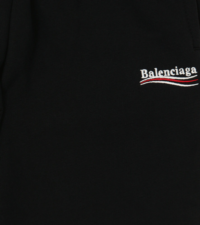 Shop Balenciaga Logo Cotton Jersey Sweatpants In Black/white/red