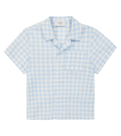 Shop Paade Mode Picnic Checked Linen Shirt In Picnic Blue