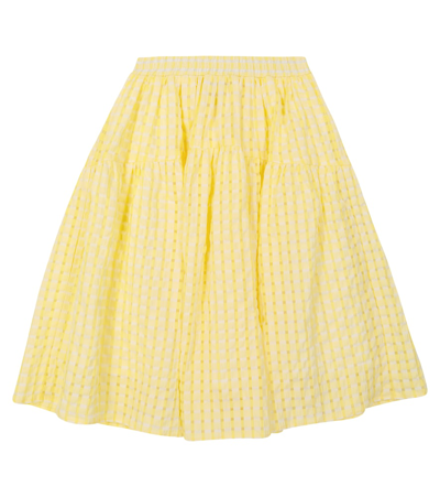 Paade Mode Alma Checked Seersucker Skirt In Alma Yellow
