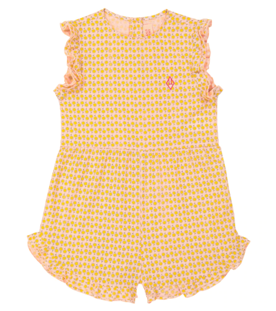 The Animals Observatory Squirrel Printed Cotton Romper In Pink