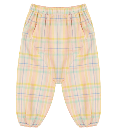 The Animals Observatory Buffalo Checked Cotton Pants In Pink