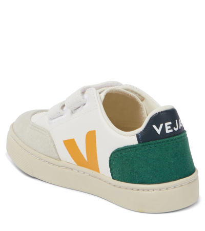 Shop Veja V-12 Leather Sneakers In Extra-white Multico-brittaby