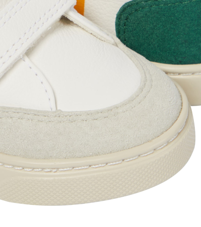 Shop Veja V-12 Leather Sneakers In Extra-white Multico-brittaby