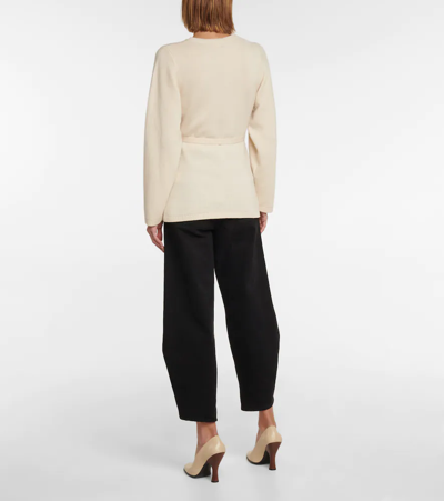 Shop Totême Belted Cashmere Cardigan In Cava