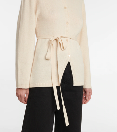 Shop Totême Belted Cashmere Cardigan In Cava