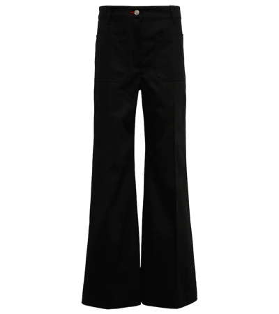 Shop Victoria Beckham High-rise Wide-leg Jeans In Raw Black