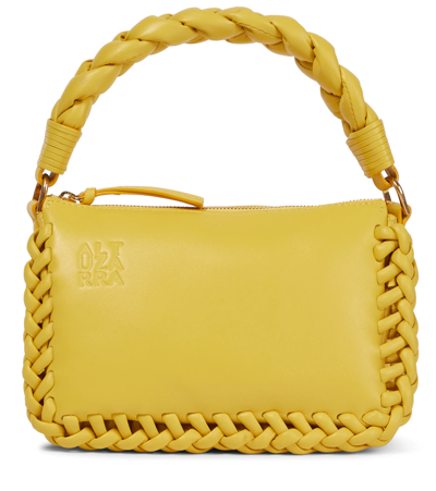 Shop Altuzarra Braided Small Leather Shoulder Bag In Canary