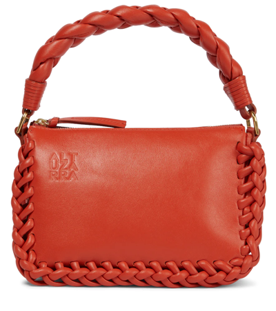 Shop Altuzarra Braided Small Leather Shoulder Bag In Red Rock