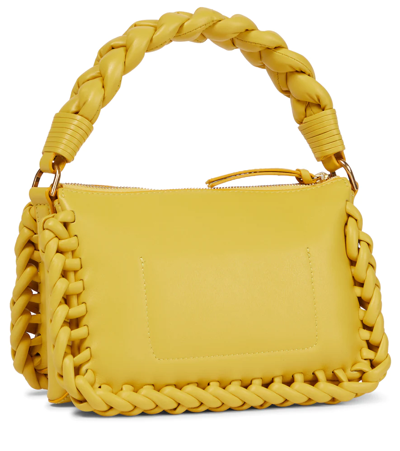 Shop Altuzarra Braided Small Leather Shoulder Bag In Canary