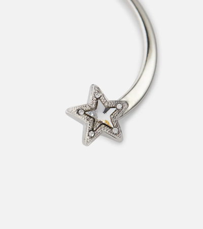 Jimmy Choo Crystal-embellished Single Ear Cuff In Silver/crystal