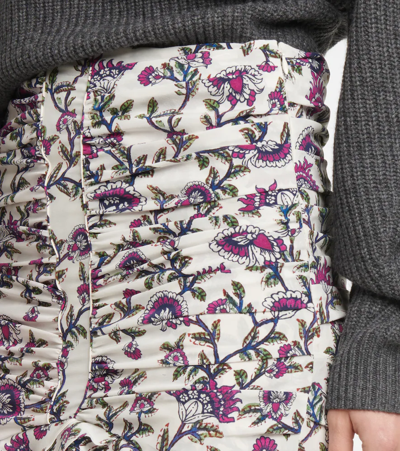 Shop Isabel Marant Milendi Floral Silk-blend Miniskirt In Ecru