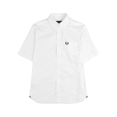 Shop Fred Perry M2701 White Brushed Cotton Oxford Shirt