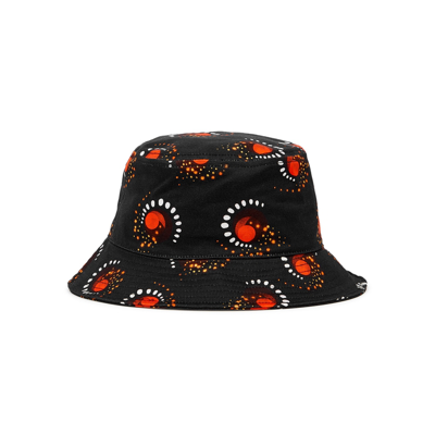 Shop Rabanne Black Printed Cotton Bucket Hat