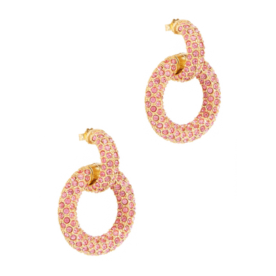Shop Soru Jewellery Giovanna 18kt Gold-plated Drop Earrings In Light Pink
