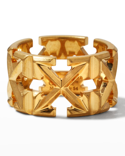 Shop Off-white Multi-arrow Ring In Gold