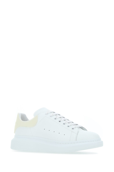 Alexander Mcqueen White Leather Sneakers With Electric Blue Leather Heel Nd  Uomo 45 | ModeSens