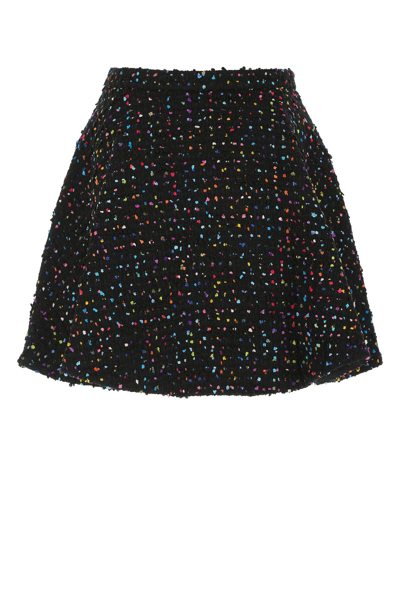 Shop Valentino Multicolor Tweed Mini Skirt Multicoloured  Donna 42