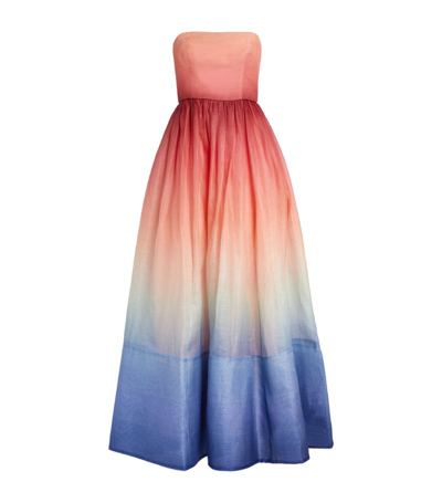 Shop Zimmermann Strapless Ombré Maxi Dress In Multi