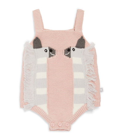Shop Stella Mccartney Kids Cotton-wool Llama Bodysuit In Pink