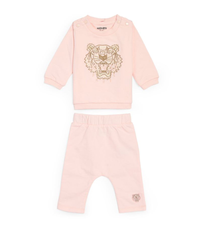 Shop Kenzo Icon Tiger Sweatshirt And Leggings Set (3-24 Months) In Pink