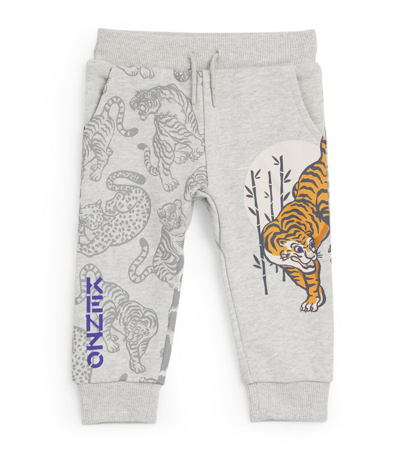 Shop Kenzo Tiger Print Drawstring Sweatpants (6-26 Months) In Grey