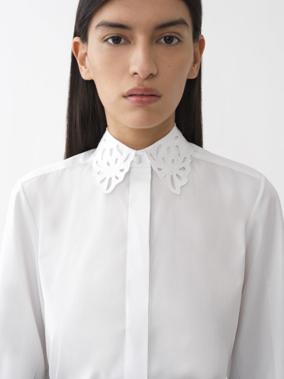 Shop Chloé Embroidered Classic Shirt In White