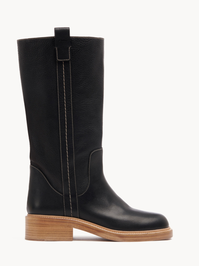 Shop Chloé Edith Winter Boot Black Size 10.5 100% Calf-skin Leather