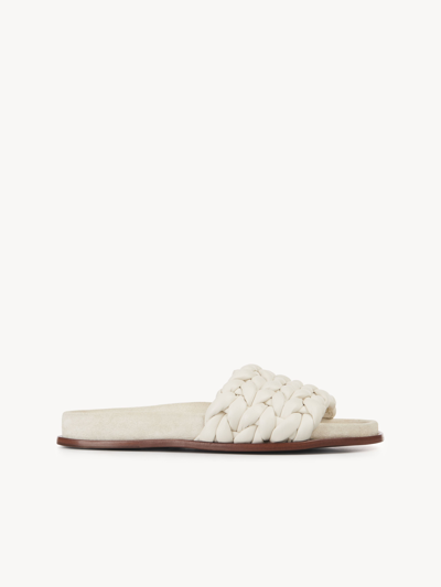 Chloé Kacey Footbed Braided Slides In Grey
