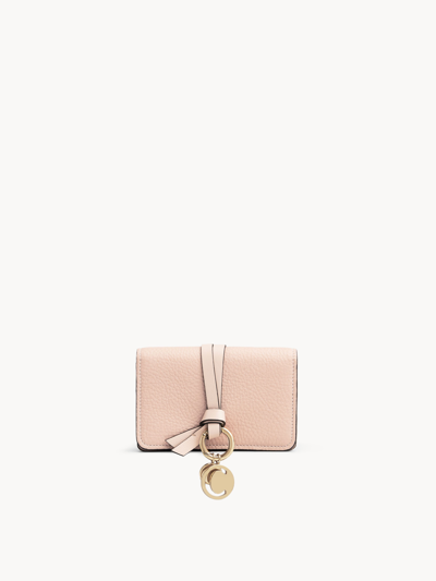 Shop Chloé Pochette Pour Cartes Et Monnaie Alphabet Femme Rose Taille Onesize 100% Cuir De Veau