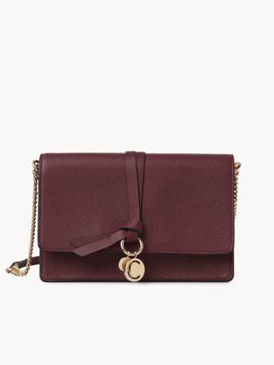Shop Chloé Alphabet Clutch Bag Red Size Onesize 100% Calf-skin Leather