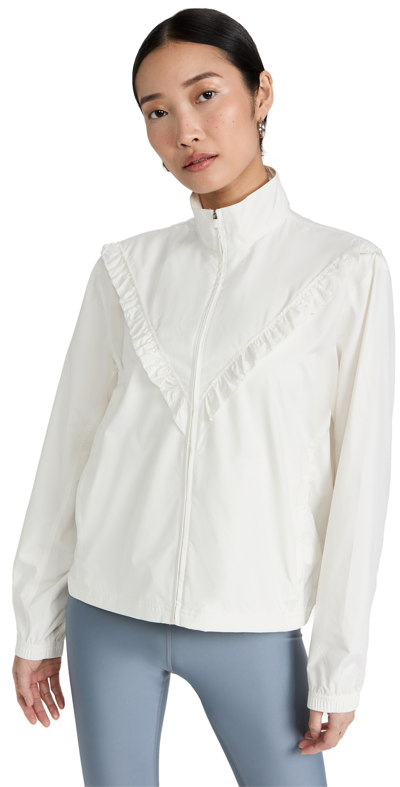 Tory Sport Tory Burch Ruffle Windbreaker In Snow White