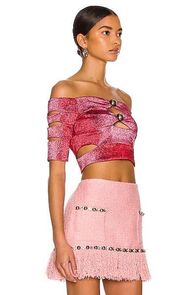 Shop Area Banded Crop Top In Pink & Red