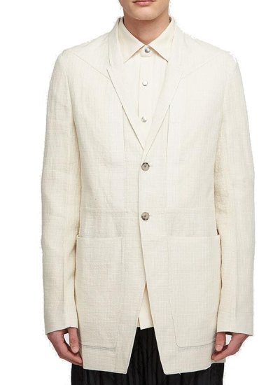 Shop Rick Owens Lido Single Breasted Blazer In White