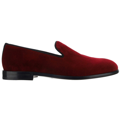 Shop Dolce & Gabbana Men's Loafers Moccasins In Red