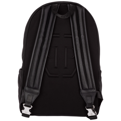 Shop Philipp Plein Men's Nylon Rucksack Backpack Travel   Hexagon In Black