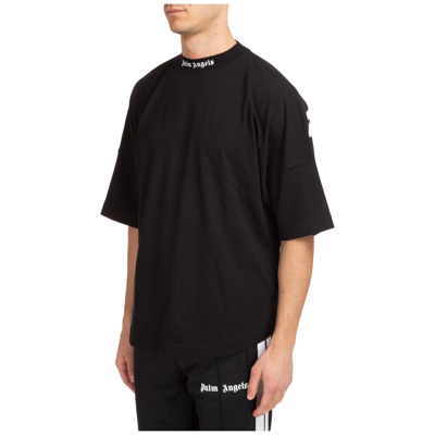 Shop Palm Angels Men's Short Sleeve T-shirt Crew Neckline Jumper  Logo In Black