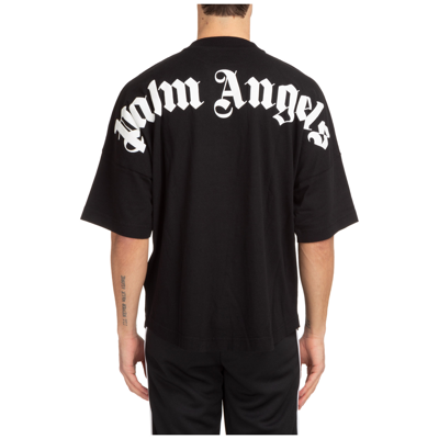 Shop Palm Angels Men's Short Sleeve T-shirt Crew Neckline Jumper  Logo In Black