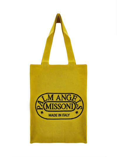 Shop Palm Angels X Missoni Shoulder Bag In Yellow