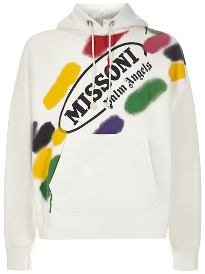 Shop Palm Angels X Missoni Sport Sweatshirt <br> In White