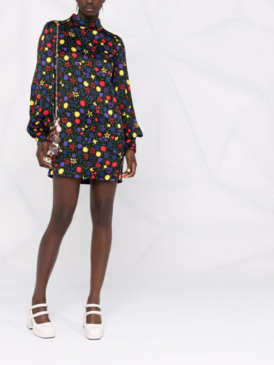 Shop Saint Laurent Mini Dress In Multicolor