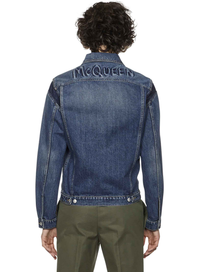 Shop Alexander Mcqueen Jacket In Blue