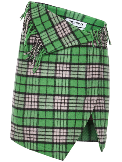 Shop Attico The  Lia Mini Skirt In Green