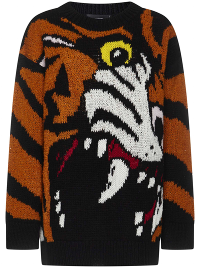 Dsquared2 Tiger Sweater In Wool And Cashmere In Multicolour | ModeSens