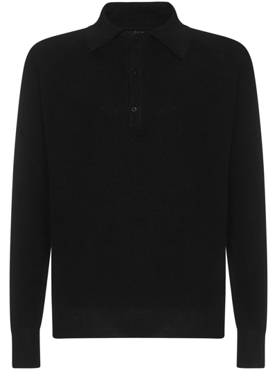Shop Laneus Polo Shirt In Black