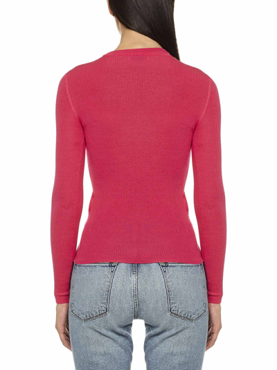 Shop Saint Laurent Sweater In Fuxia