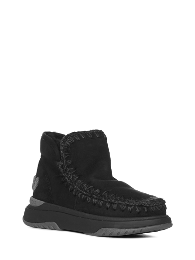 Shop Mou Eskimo Jogger Glitter Logo Sneakers In Black