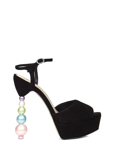 Shop Sophia Webster Natalia Pearl Sandals In Black